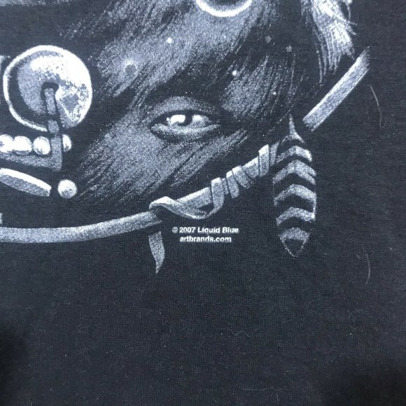 Liquid Blue Dreamcatcher Native American Indian Wolf T-Shirt Mens Size Small - Picture 5 of 12